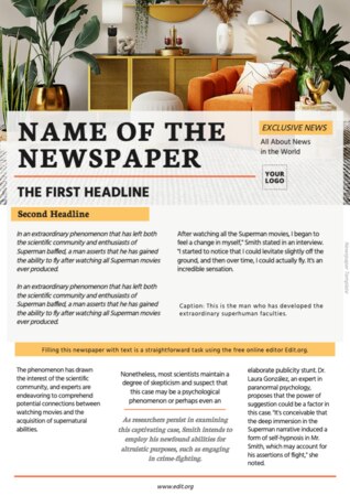 Modifica di un modello Newsprint