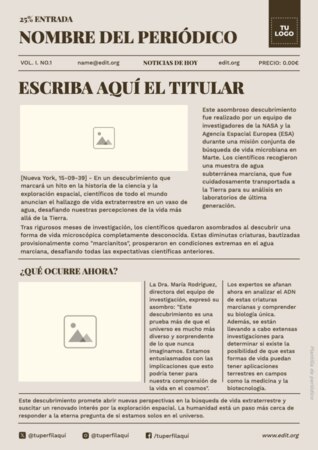 Edita una plantilla de Noticia