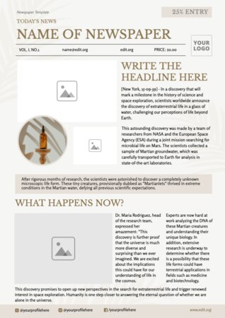 Edit a Newsprint template