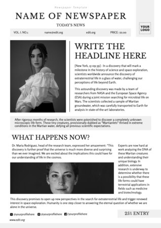 Edit a Newsprint template