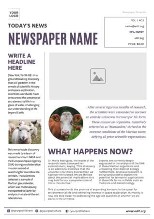Edit a Newsprint template