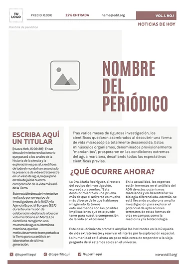 Edita una plantilla de Noticia