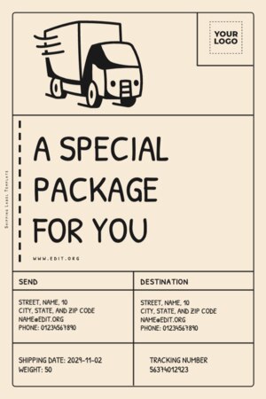 Een verzendetiket bewerken