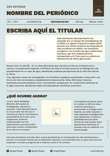 Edita una plantilla de Noticia