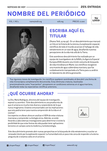 Edita una plantilla de Noticia