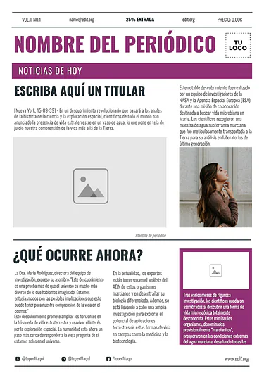 Edita una plantilla de Noticia