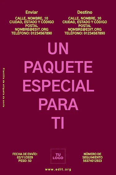 Edita una Etiqueta de Paquete
