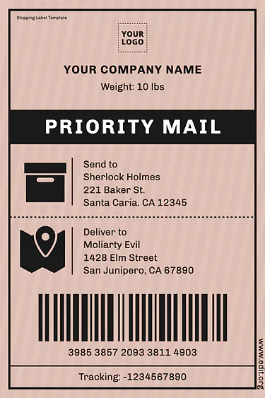 Edit a Shipping Label sample