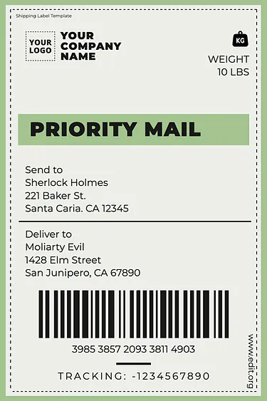 Edit a Shipping Label sample