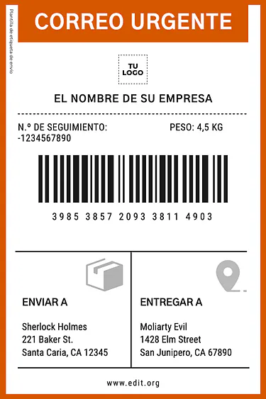 Edita una Etiqueta de Paquete