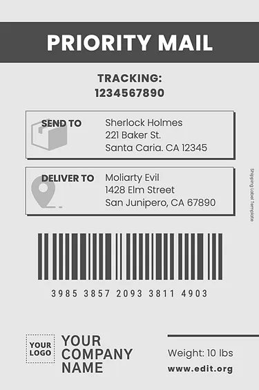 Edit a Shipping Label sample