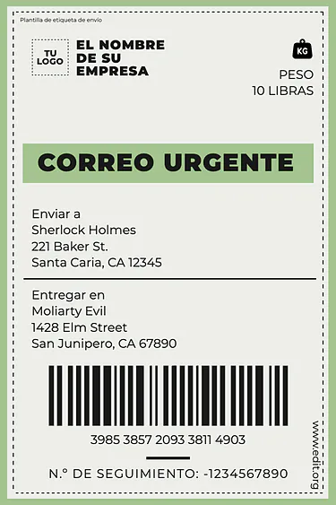 Edita una Etiqueta de Paquete