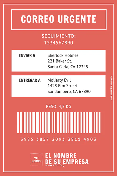Edita una Etiqueta de Paquete