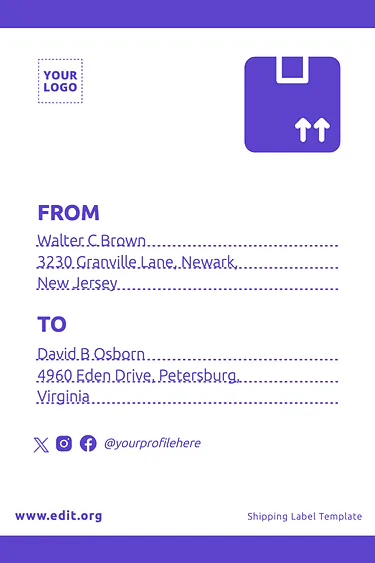 Edit a Shipping Label sample