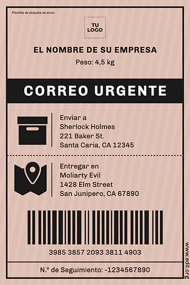 Edita una Etiqueta de Paquete