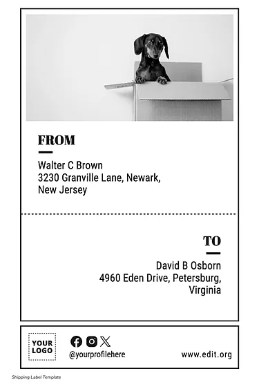 Edit a Shipping Label sample