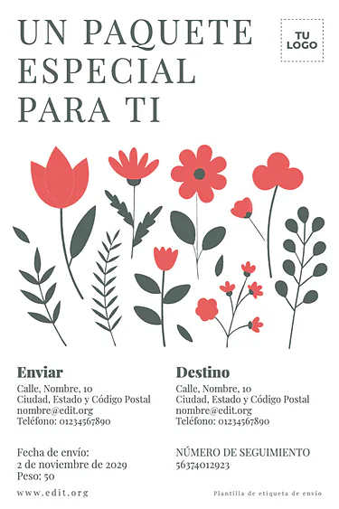 Edita una Etiqueta de Paquete