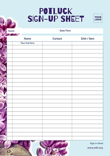 Edit a Sign Up Sheet