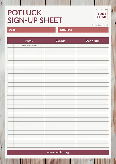 Edit a Sign Up Sheet