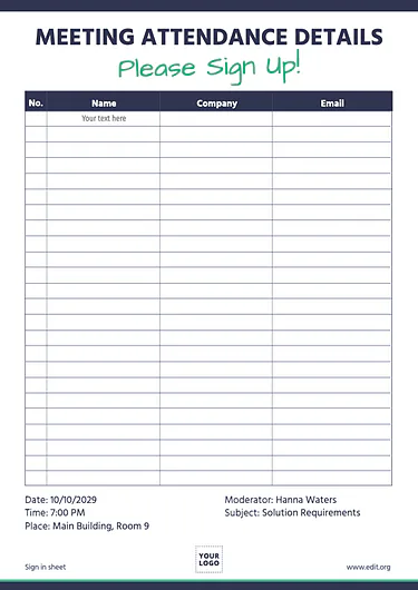 Edit a Sign Up Sheet