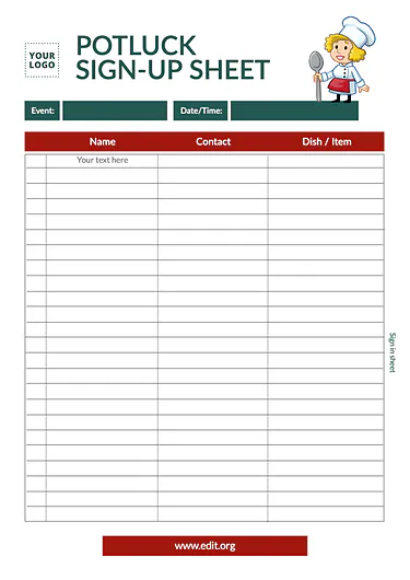 Edit a Sign Up Sheet