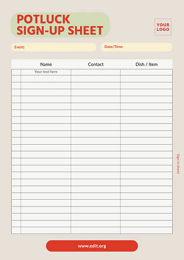 Edit a Sign Up Sheet