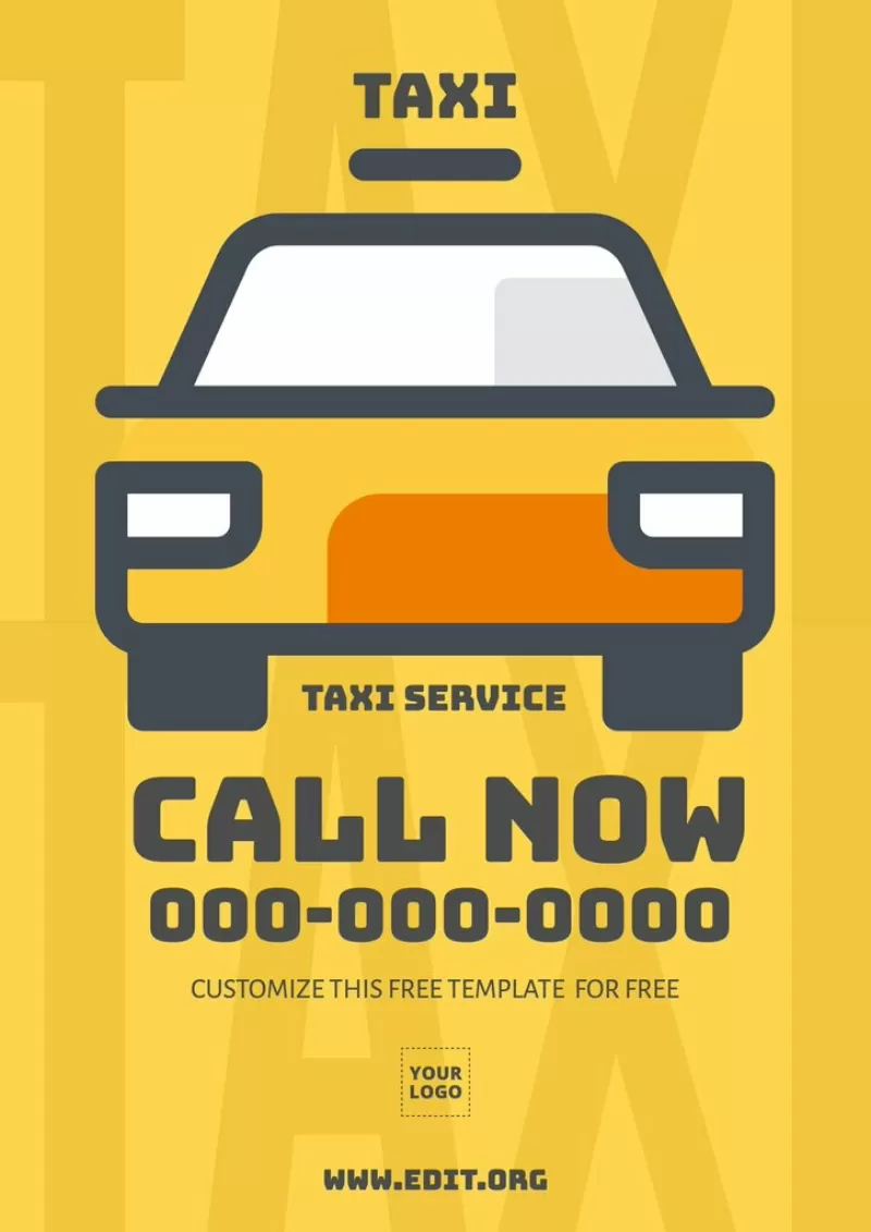 Taxi Service design template to custom online
