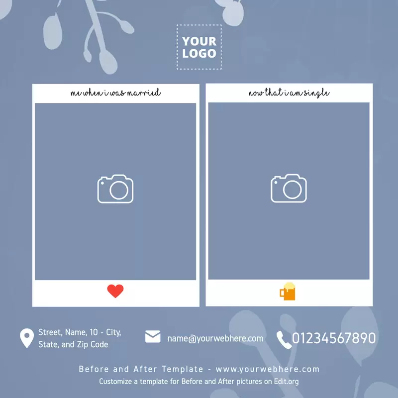 Free before and after photo template free for Instagram