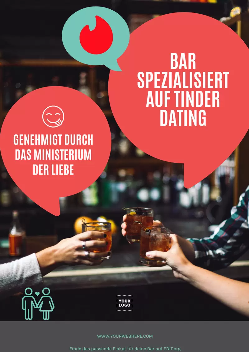 Poster für Bar-Dating zum Anpassen online