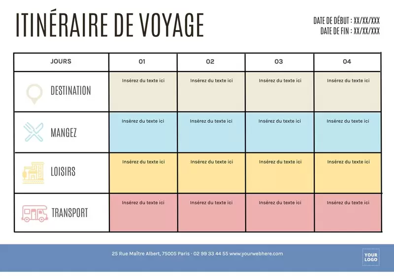 Modèle De Design D'intérieur De Journal De Bord De Journal De Bord De  Planification De Voyage Et De Planificateur D'itinéraire