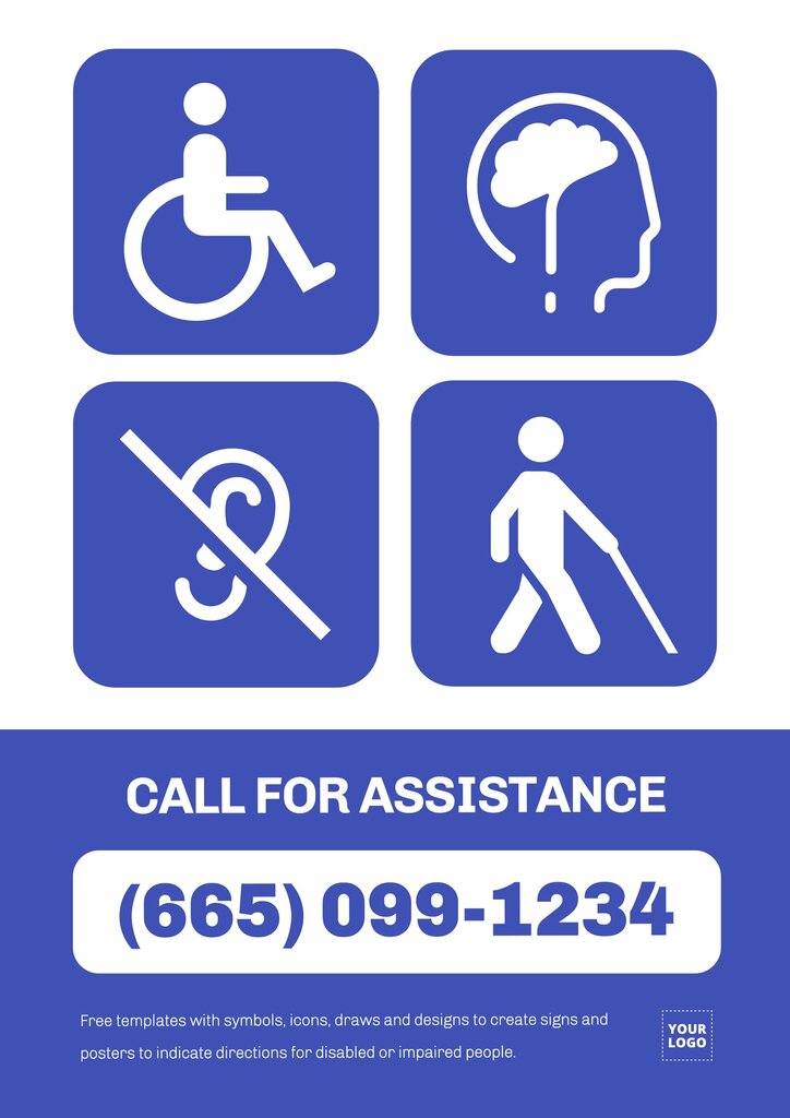 Signage posters for people with disabilities