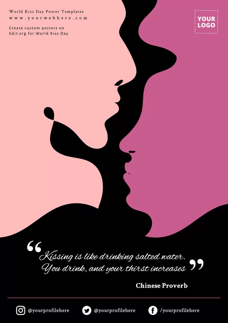 Editable poster for International Kissing Day