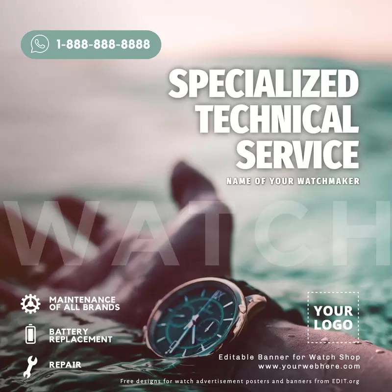 Smart watch technology brochure template Vector Image