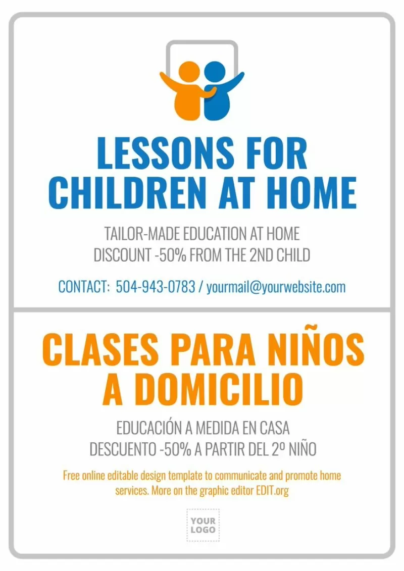 Home classes poster ad to edit online