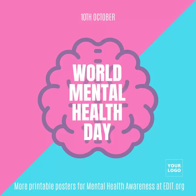 World mental health day poster to edit and print