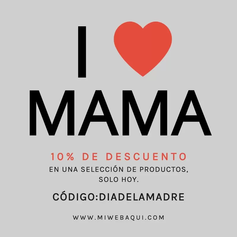 Plantilla diseño día de la madre I love Mama descuento promo codigo