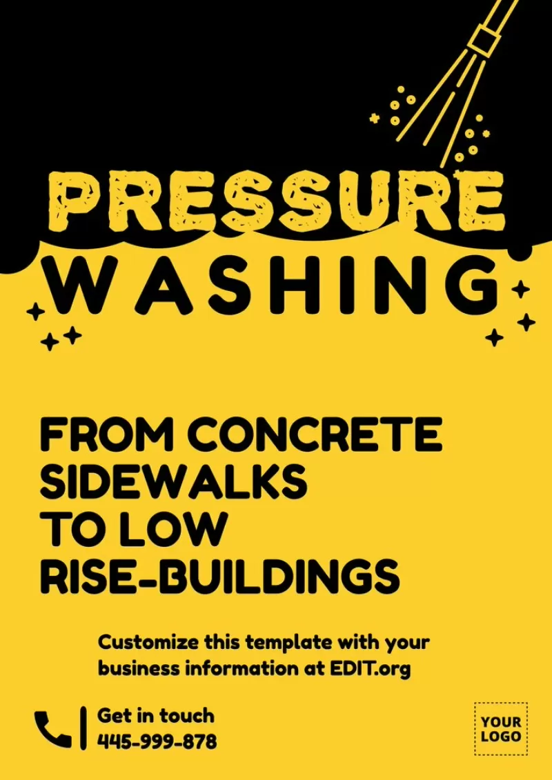 Locandina modificabile per pubblicizzare il lavaggio a pressione