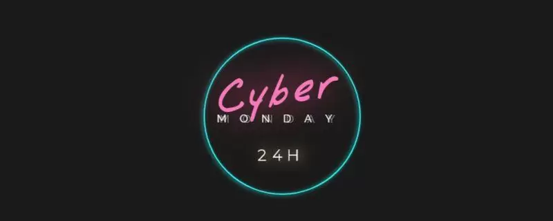 Kostenlose Neon-Vorlage für ein Banner zum Cyber Monday