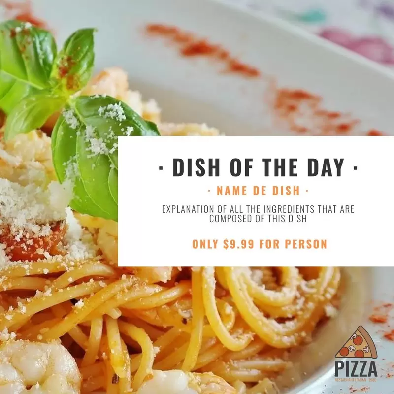 Modello del piatto italiano del giorno