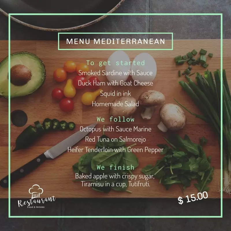 menu mediterranean template