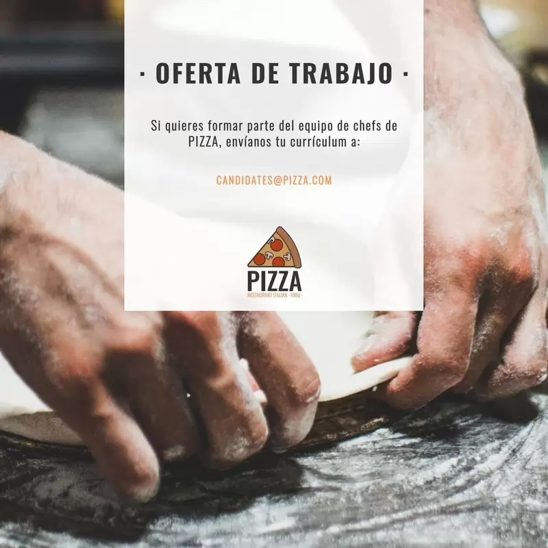 cartel se buscan candidatos pizza