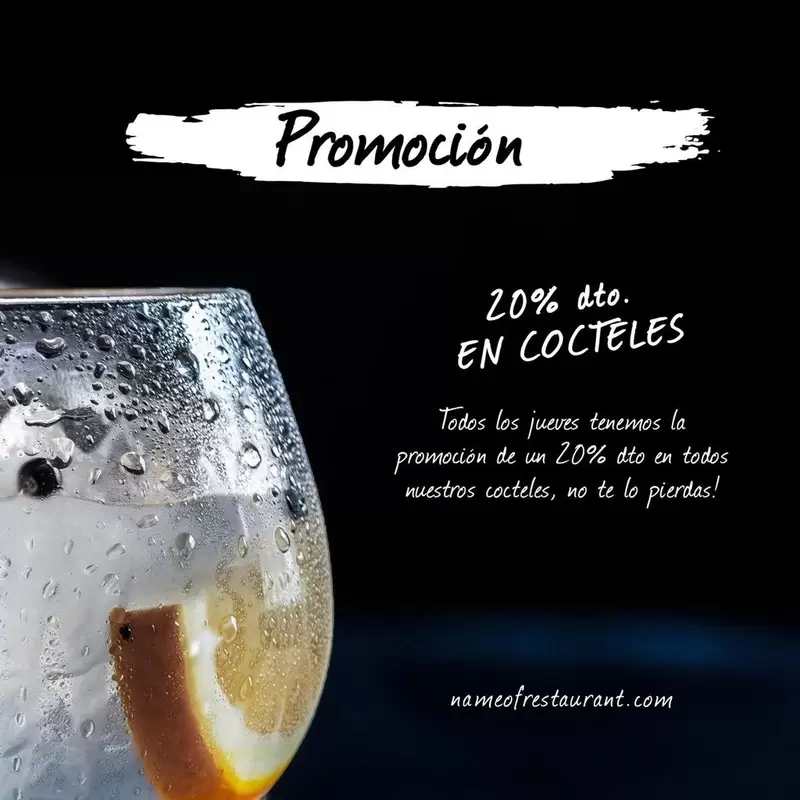promocion cocktails plantilla