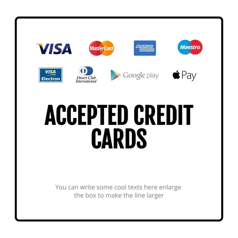 cartes de crédit acceptées
