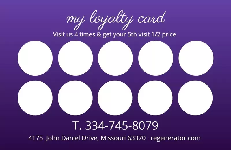 loyalty card purple template