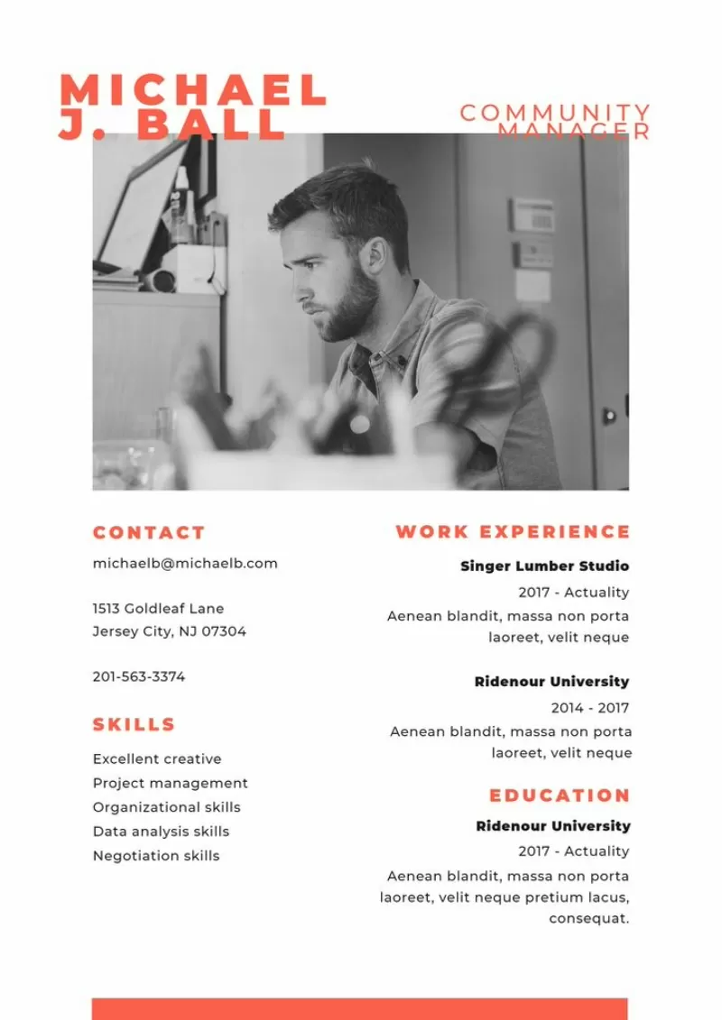 simple resume template editable