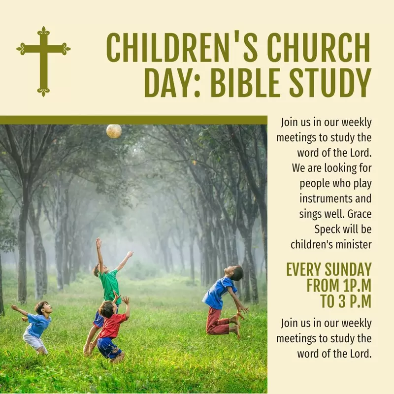 modello studio della Bibbia per bambini