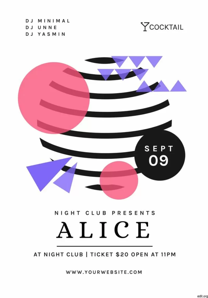 club night party template