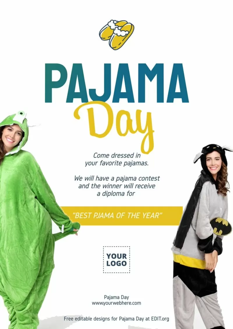 NATIONAL WEAR YOUR PAJAMAS TO WORK DAY - April 16 - National Day