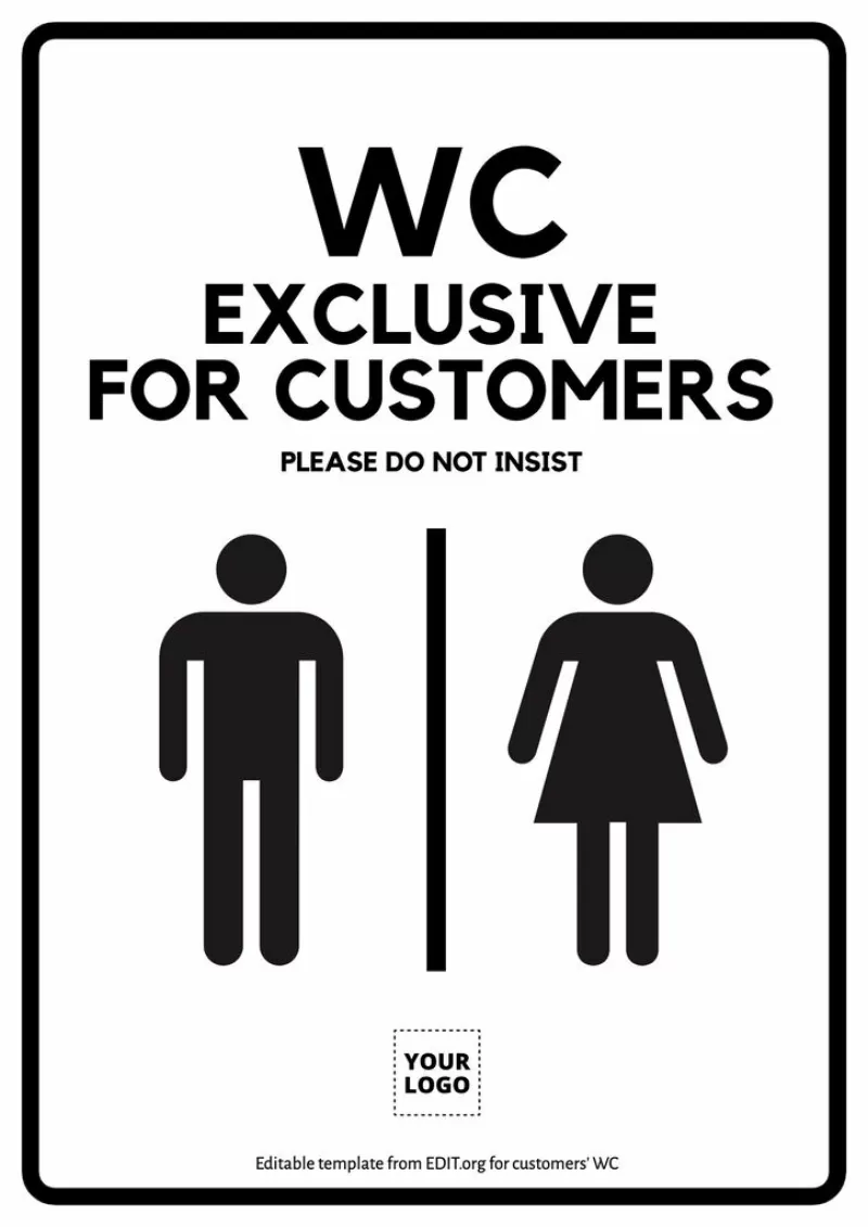 Customizable toilet sign to print for free