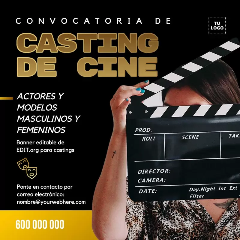 Plantilla de Gratis Personalizable Película Cine Teatro Cartel Flyer  Plantilla